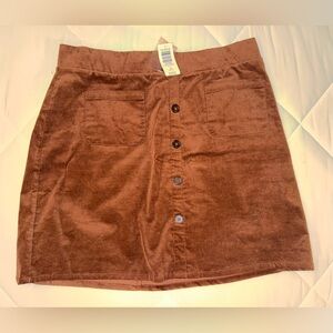 Torrid Brown Corduroy Button-Front Mini Skirt